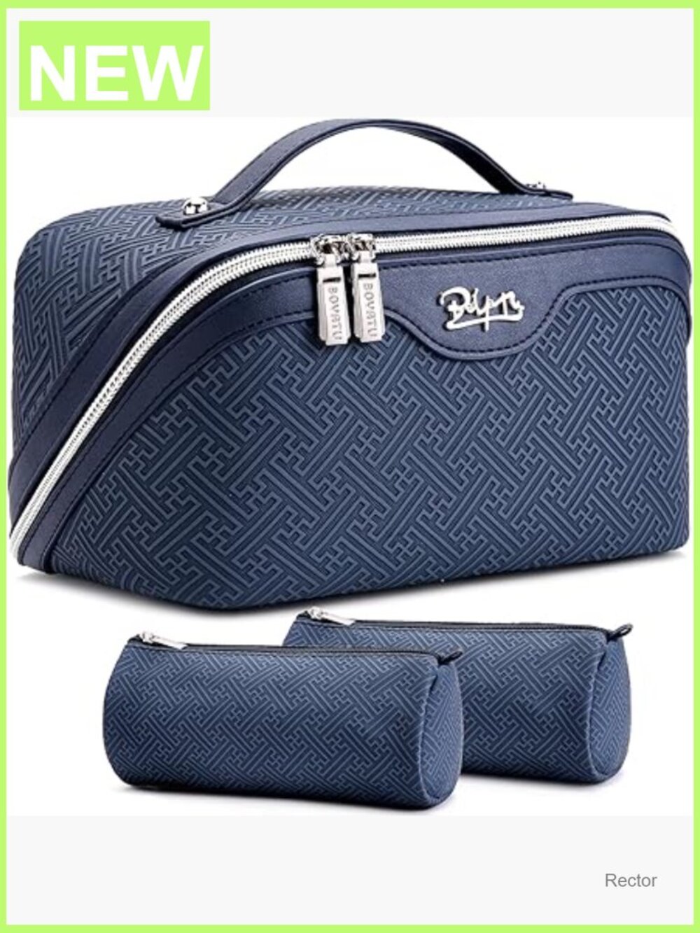 Vintage Roman Column Texture Large Capacity Cosmetic Bag Set - 3 Piece Travel
